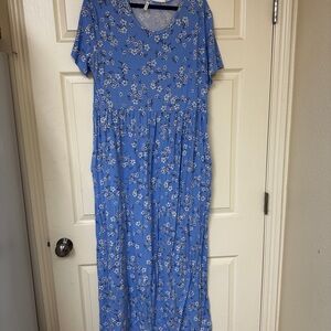 Floral Blue Maxi Dress